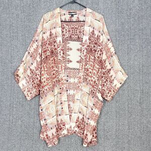 Mossimo Supply Co. Floral Kimono Top - Red and Cream